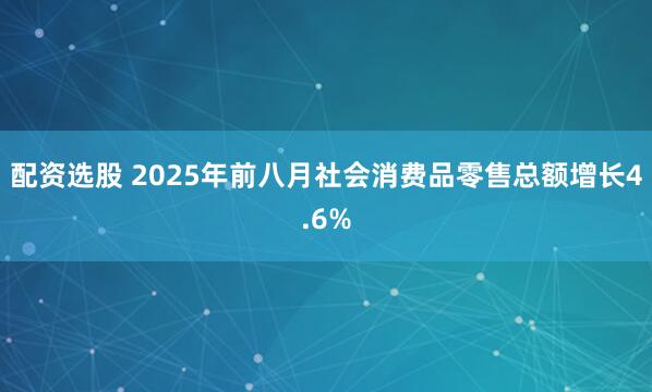 配资选股 2025年前八月社会消费品零售总额增长4.6%